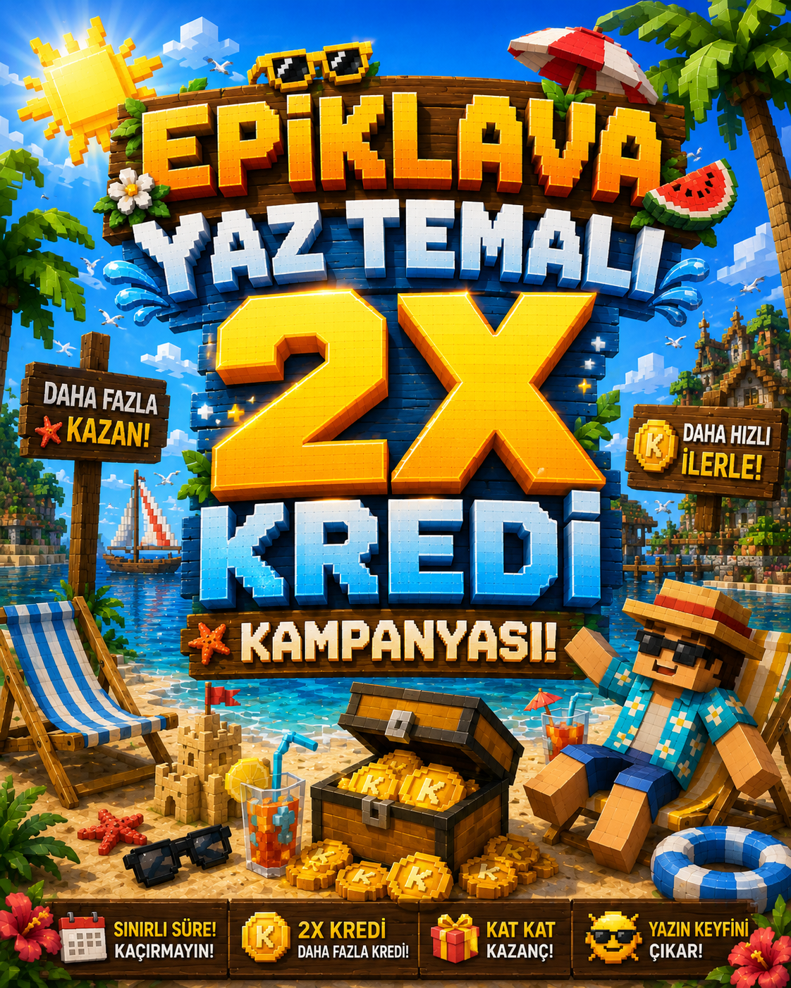 ☀️ Yaz Sıcağı Başladı: 2X Kredi Kampanyası Şimdi Epiklava'da!